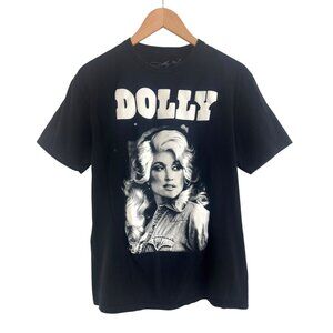 DOLLY Parton Graphic T-Shirt Band Tee Mens Size L 42/44 Women Cotton Black White